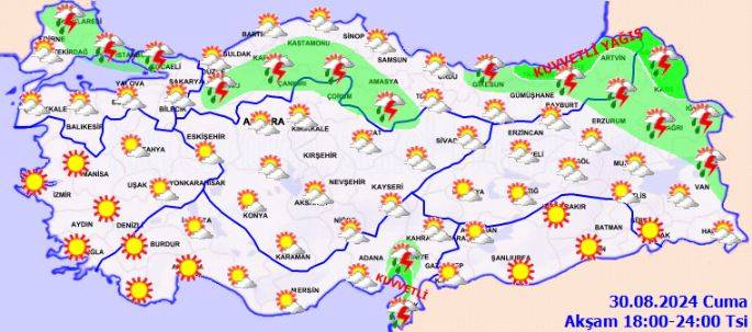 Meteoroloji'den Kastamonu, Çorum ve Çankırı'nın kuzeyi için sağanak uyarısı 29